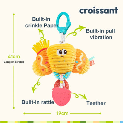 Jollybaby Custom Soft Stuffed Sensory Cot Crib Toy Plush Rattle Bed Bell Play Teether for Baby Hanging Toy for Stroller Baby