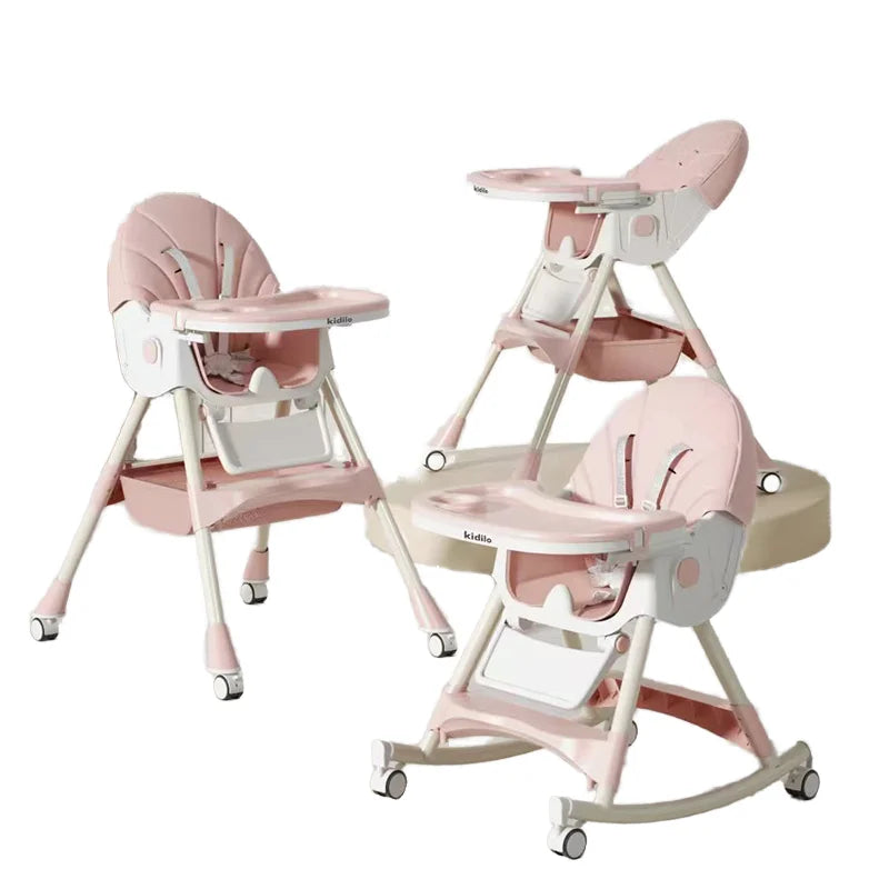 Kidilo New Born Portable Fold  Multiple Plastic Baby High Eating Dinning Learning Sitting Chair Seat Chair for Baby 8131A