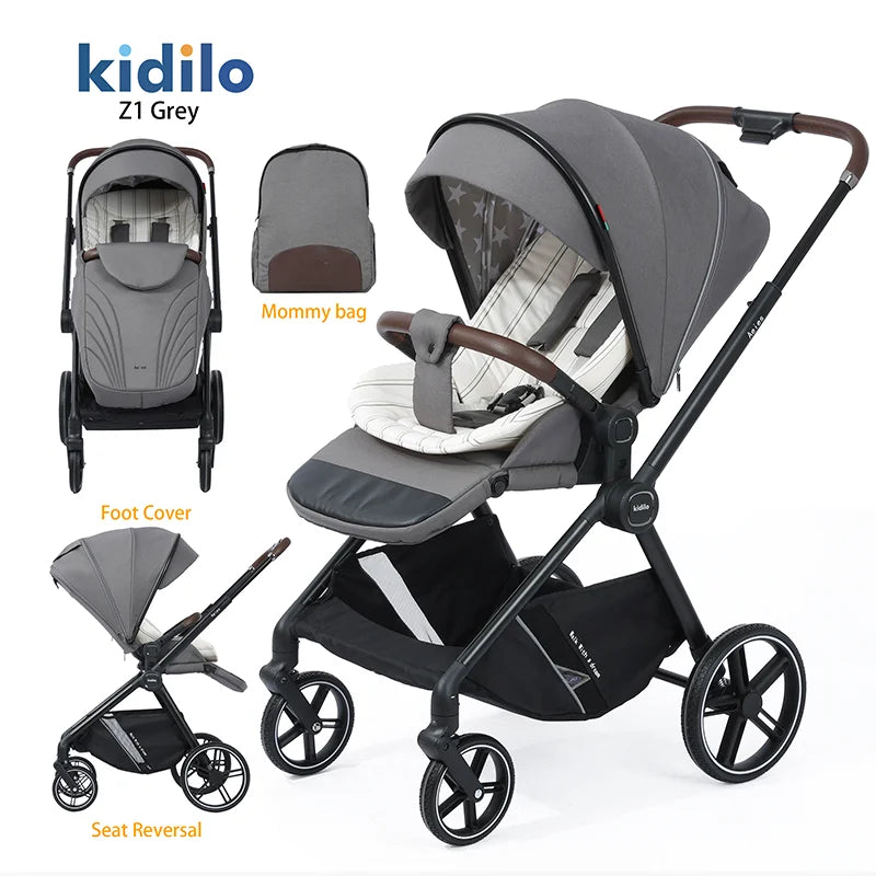0-3 Years Foldable Baby Stroller Lightweight Non-Toxic Travel Stroller with Adjustable Handle for Toddlers Family Trips Z1