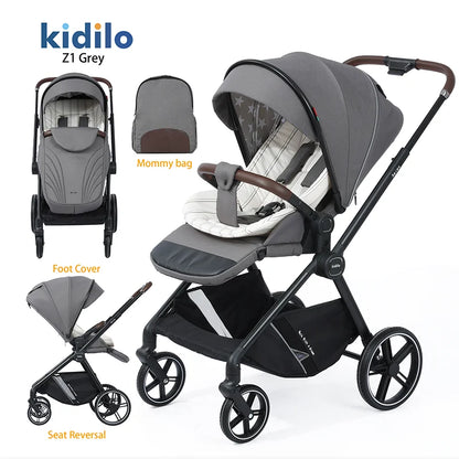 0-3 Years Foldable Baby Stroller Lightweight Non-Toxic Travel Stroller with Adjustable Handle for Toddlers Family Trips Z1