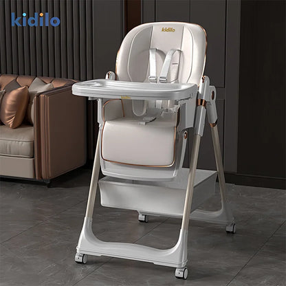 Kidilo New Born Portable Fold  Multiple Plastic Baby High Eating Dinning Learning Sitting Chair Seat Chair for Baby Feeding 8122