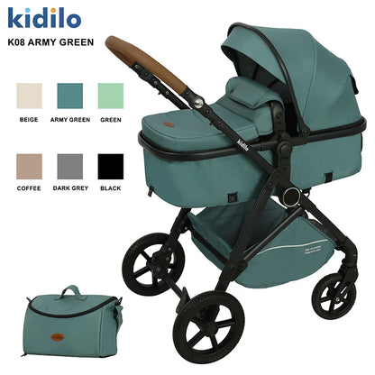 Kidilo Multiple Luxury Pushchair Prams Travel Folding Wagon Baby Stroller 2 in 1 with Car Seat Set for Babies Wholesale K08