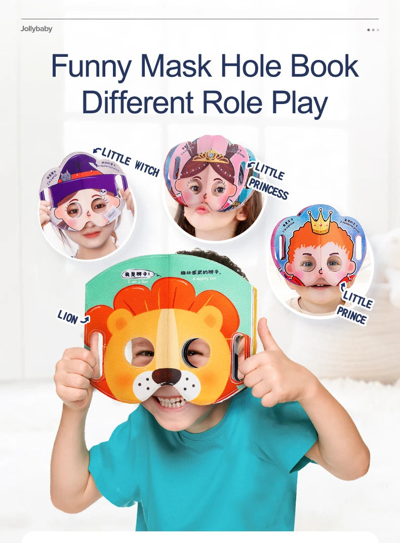 Jollybaby Hot Selling Halloween Children Cosplay Mask Party Decoration Cartoon Animal Kids Felt Mask