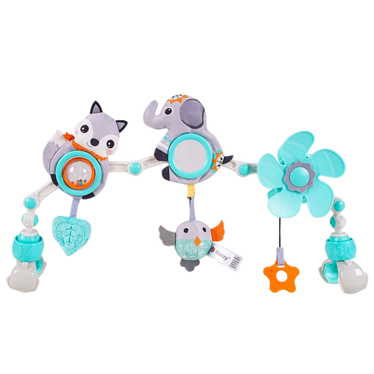 Sozzy Custom Sensory Elephant Baby Bed Hanging Toys Soft Musical Activity Arch Toys for Bassinet Crib Stroller Soothing Sensory