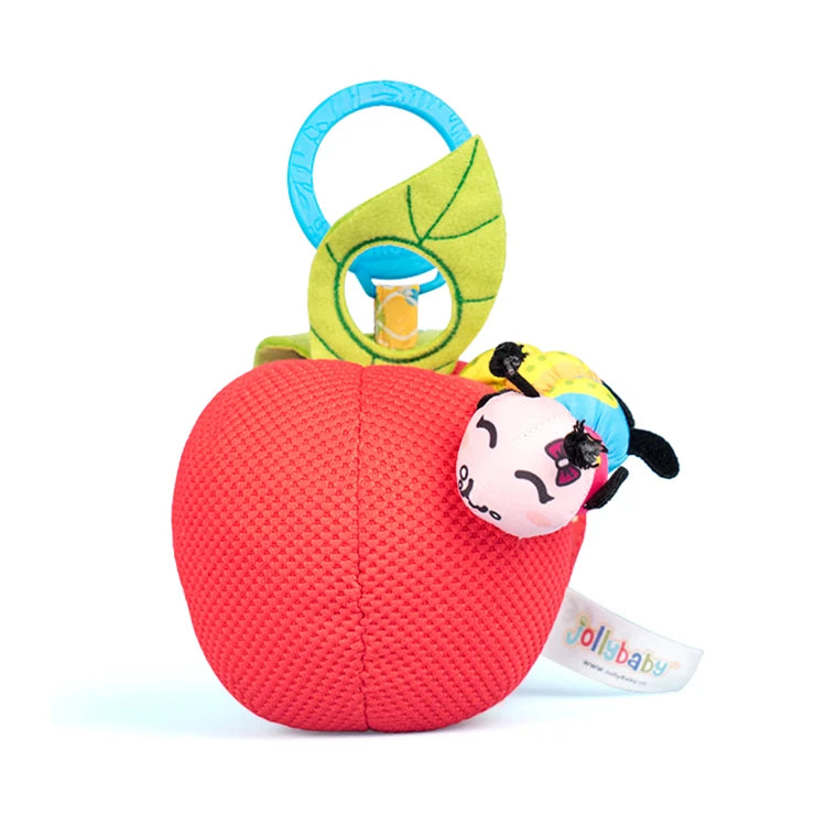 JOLLYBABY Soft Crochet Toys Pram Hanging Baby Teething Apple Fruits and Rattles Plush Soft Toy Wholesale