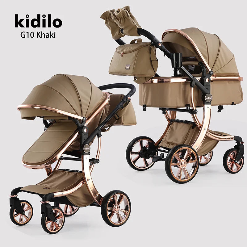 0-3 Years 3 in 1kidilo Baby Stroller with Car Seat, Non-Toxic Durable Foldable Travel Stroller for Toddlers Daily Walks G10