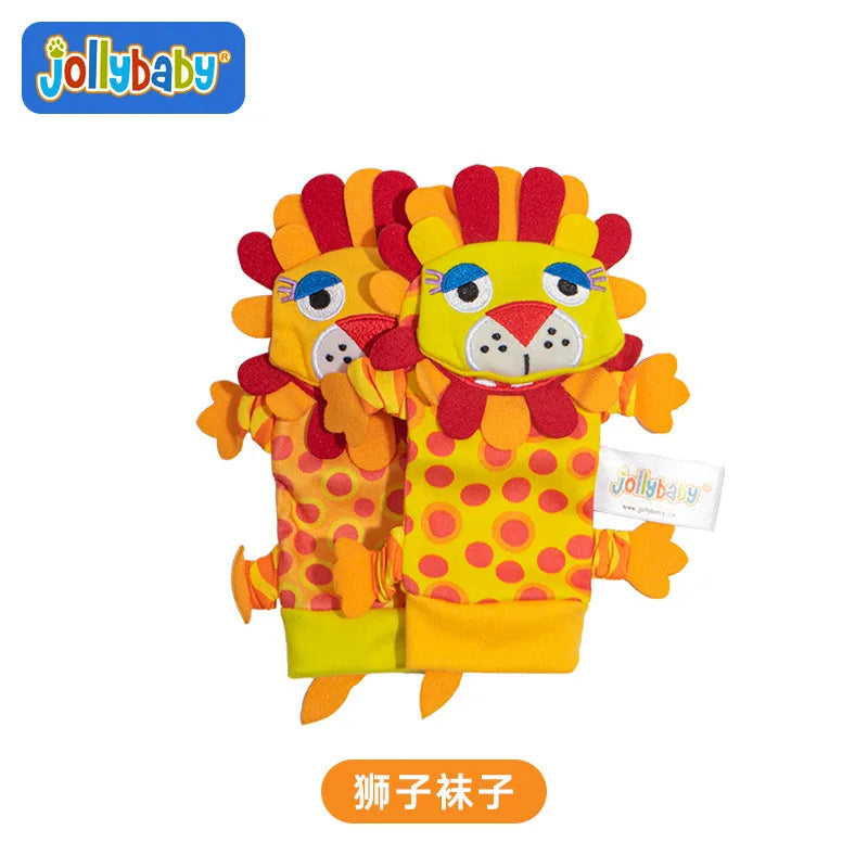 Jollybaby Cute Animal Soft Baby Rattles Wrist Rattles and Foot Finders with Butterflies and Lady Bugs for Fun