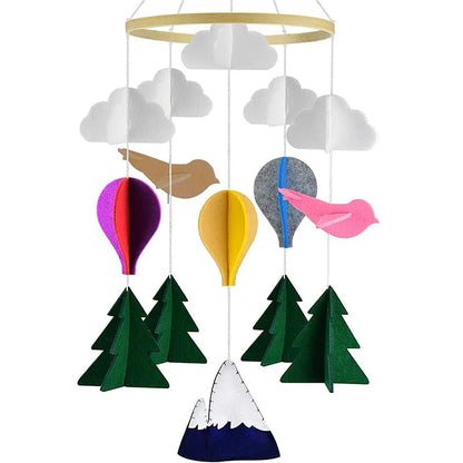 Custom Wood Felt Animal Baby Mobile Wind Chime Handmade Hanging Toys Baby Mobiles for Kids Crib Bed
