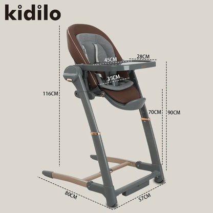 Kidilo 6-36 Months 3 in 1 Foldable Baby High Chair, Non-Toxic Feeding Chair for Home & Small-Space Toddler & Baby Dining SG116