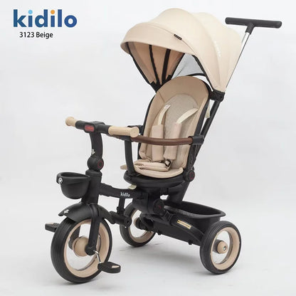Kidilo Baby Strollers 6 Months-3 Years 3-in-1 Ride-On Push Tricycle Stroller with Push Handle for Toddler Outdoor Wholesale 3123