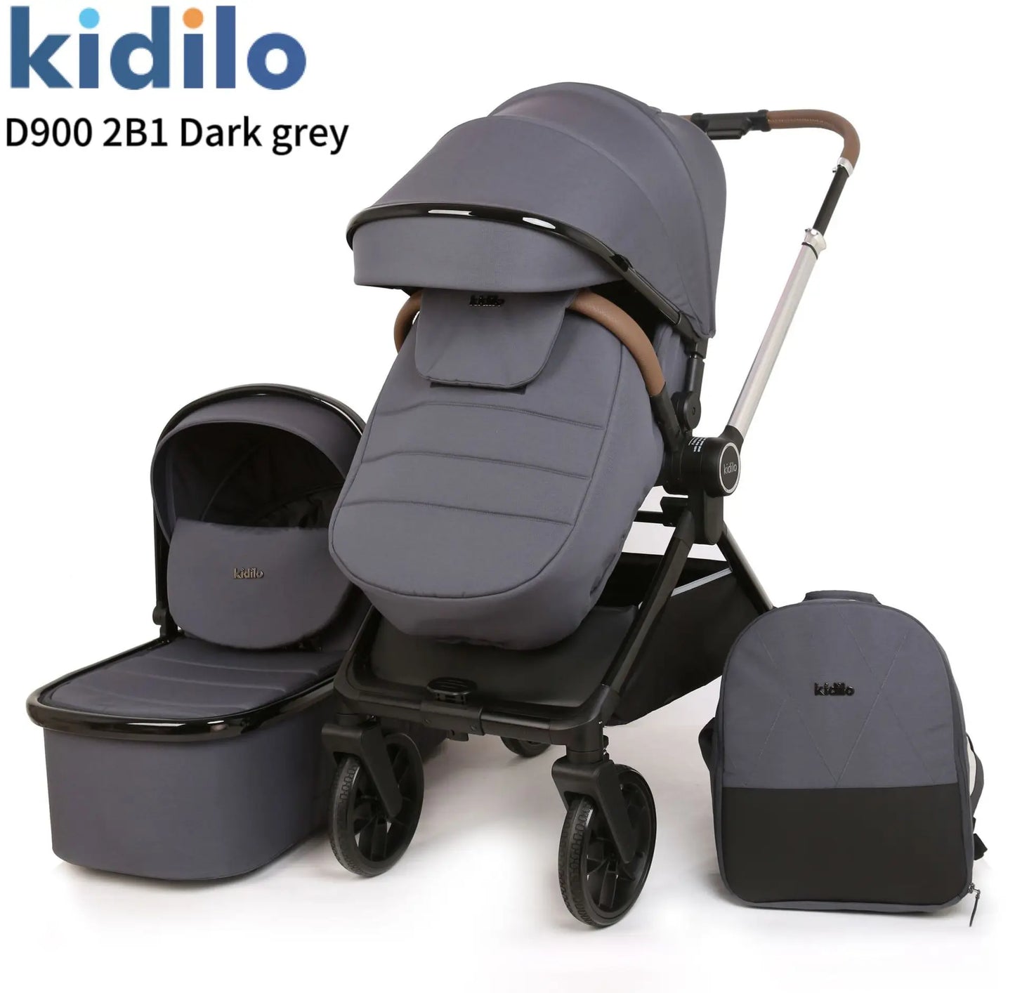 Kidilo Baby Stroller Multiple Luxury Travel Folding Wagon Baby Stroller 2 in 1 with Car Seat Set for Babies Wholesale D900 2B1