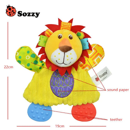 Jollybaby High Quality Dog Monkey lion Elephant Animal Soothing Baby Blanket Plush Security Baby Blanket with Teehter