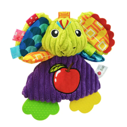 Jollybaby High Quality Dog Monkey lion Elephant Animal Soothing Baby Blanket Plush Security Baby Blanket with Teehter