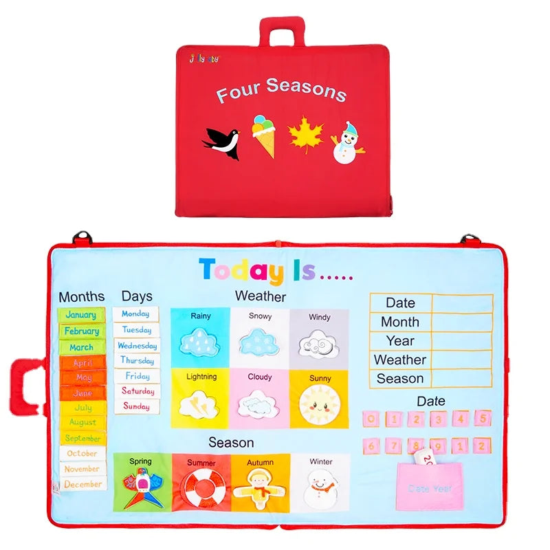 Jollybaby Libro De Tela Education Washable Reusable Sticker Cloth Book Busy Board Montessori Toys