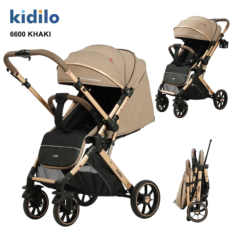 0-3 Years Non-Toxic Lightweight Baby Stroller Foldable Travel Stroller with Adjustable Handle for Toddlers Daily Walks 6600