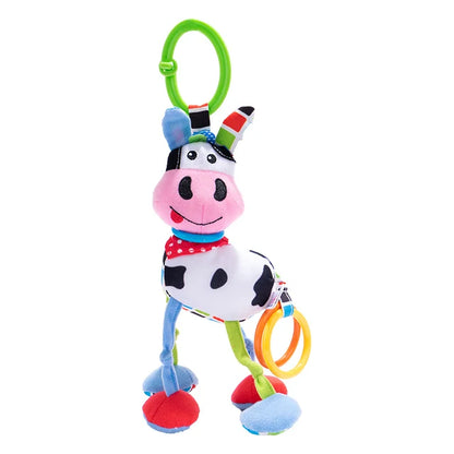 Jollybaby Colorful Soft Infant Rattle and Teether Toy Plush Animal Bed Hanging Baby Rattles Best Seller Baby Rattles Product