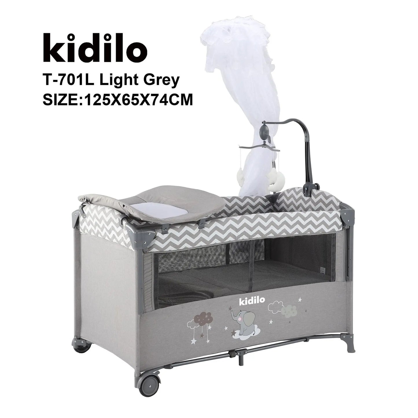 Kidilo Baby Cribs Side Baby Crib | Foldable Play Crib with Multi-Function Design for Newborns Babiescrib for Babies T-701L