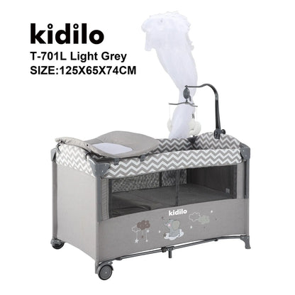 Kidilo Baby Cribs Side Baby Crib | Foldable Play Crib with Multi-Function Design for Newborns Babiescrib for Babies T-701L