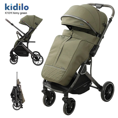 0-3 Years Foldable Baby Stroller: Lightweight Non-Toxic Travel Stroller with Adjustable Handle for Toddlers Family Trips K101F