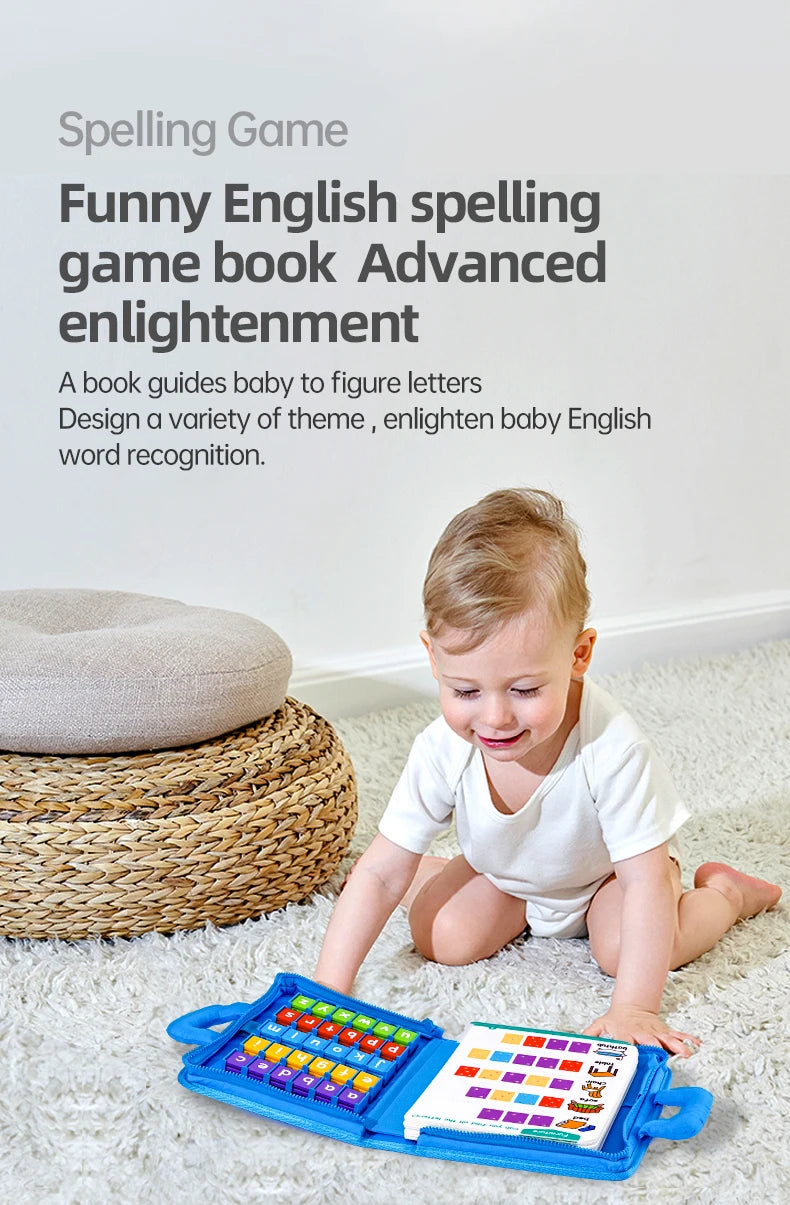 JOLLYBABY Hot Sale Soft Fabric Kids Learning Book Alphabetic Numbers and Shapes Toy for Babies