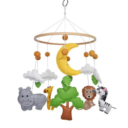 Wood Hanging Rotating Toy Baby Musical Crib Mobile for Bed Crib Toys Manufacturer Nursery Decor Felt Animal Unisex Acccepted