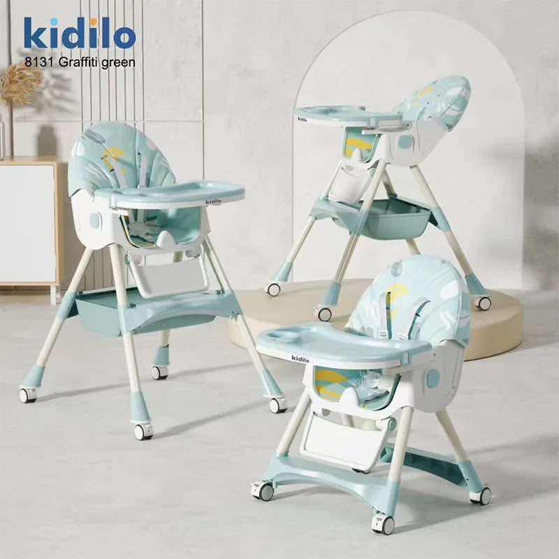 6-36 Months 3 in 1 Foldable Baby High Chair for Babies, Non-Toxic Feeding Chair for Toddler Dining at Home & Small Space 8131