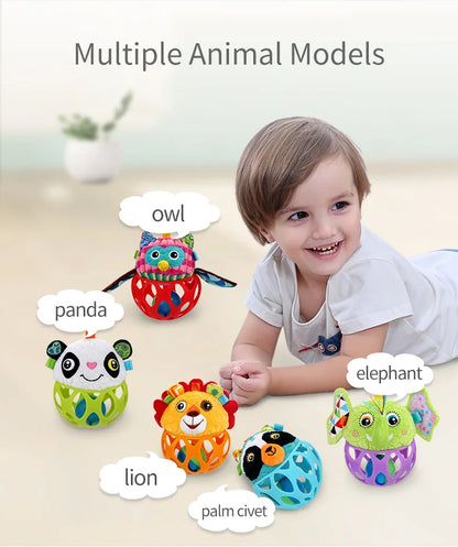 Cute Owl Lion Animal Texture Sensory Develop Baby Rattle Soft Plush Animal Toys Kids Gift Baby Rattle Toys Unisex Warm Welcomed
