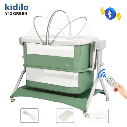 Kidilo Foldable Modern Newborn Travel Baby Portable Bedside Crib Bed 3 in 1 Luxury Set Mosquito Net for Babies Y12