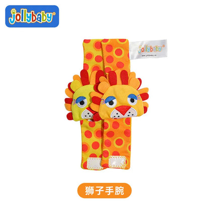 Jollybaby Cute Animal Soft Baby Rattles Wrist Rattles and Foot Finders with Butterflies and Lady Bugs for Fun