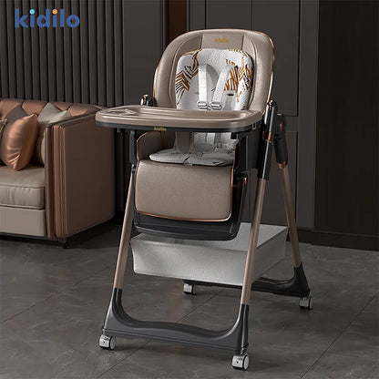 6-36 Months 3 in 1 Foldable Kidilo Baby High Chair, Non-Toxic Feeding Chair for Baby Dining at Home & Small Space 8155