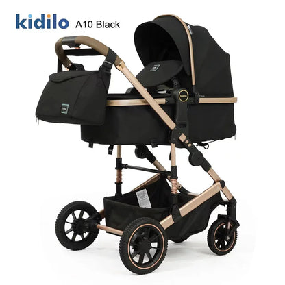 0-3 Years 3 in 1kidilo Baby Stroller with Car Seat, Non-Toxic Durable Foldable Travel Stroller for Toddlers Daily Walks A10