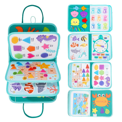 Jollybaby Manufacturer Montessori Interactive Quiet Book Preschool Learning Activities Busy Book Board Game Bag for Toddler