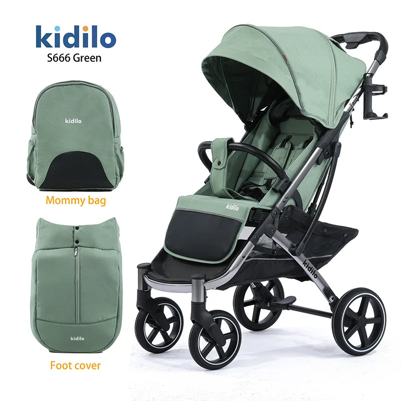 Lightweight Non-Toxic Baby Stroller for 0-3 Years Foldable Travel Stroller with Adjustable Handle Toddlers Family Trips S666