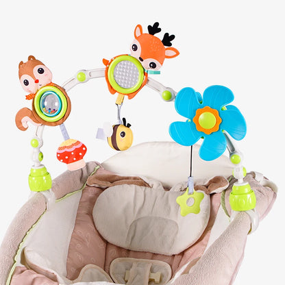 Travel Arch Bassinet Toys for Infant Toddlers Baby Crib Stroller Accessory Pram Activity Bar Toy for Senses and Motor Skill