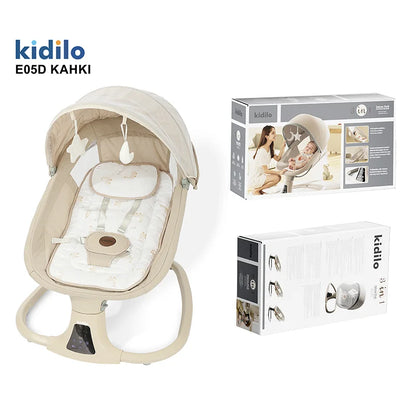 Baby Electric Swing Rocking Chair Foldable 6-36 Months Non-Toxic Swing Chair with Bouncer Function for Toddler Sleep Indoor E05D