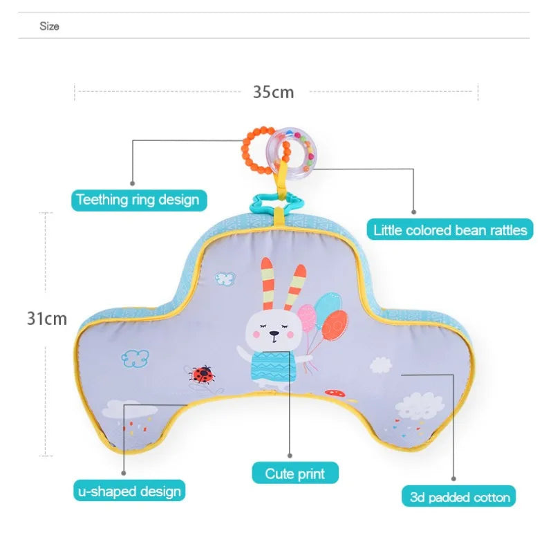 Sozzy Manufactures Manufactures Custom Rabbit Memory Foam Cotton Pillow Baby Cushion Tummy Time Toys with Teether for Newborn