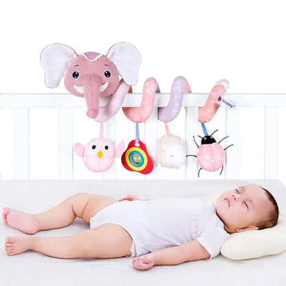 Customized Unisex Soft Elephant Spiral Stroller Toy Reusable PE Baby Bed Toy Bag Crib Mobile Bassinet PP Cotton Universal Plush