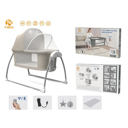 Newborn Foldable Portable Modern Kidilo Luxury Baby Crib, Convertible 3 in 1 Bedside Crib with Mosquito Net for Nursery SG219