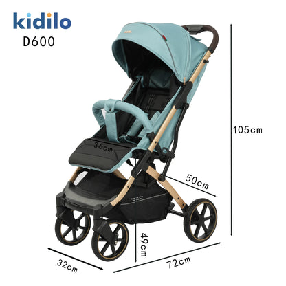 Non-Toxic Lightweight Baby Stroller for 0-3 Years Foldable Travel Stroller with Adjustable Handle for Toddlers Daily Walks D600