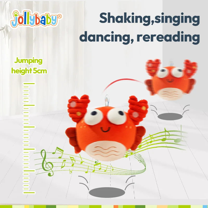 Manufacturer Electronic Dancing Jumping Singing Soft Plush Animal Crab Music Baby Stuffed Tummy Time Toy