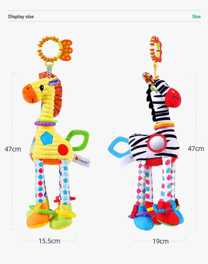 Jollybaby Baby Plush Bed Crib Hanging Toys Soothing Giraffe with Musical Teething Toy for Pram