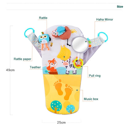 Jollybaby Adjustable Infant Kick and Play Activity Center Soft Travel Baby Car Seat Toys with Music for Rear Facing