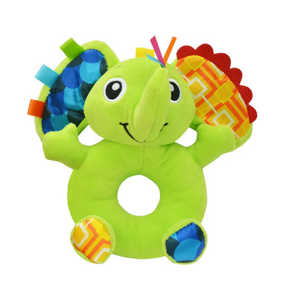 Jollybaby Custom Plush Baby Stuffed Animals Sensory Hand Rattle Ring Plush Toys for Newborn 0-12months