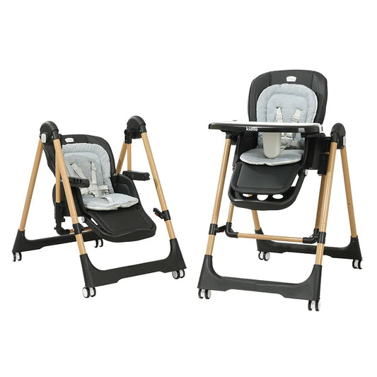 Kidilo 6-36 Months 3 in 1 Foldable Baby High Chair, Non-Toxic Feeding Chair for Home & Small-Space Toddler & Baby Dining DC02