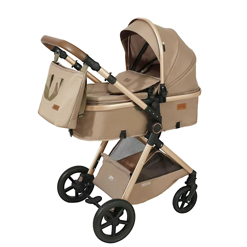K05 Kidilo 0-3 Years 3 in 1 Baby Stroller with Car Seat Non-Toxic Durable Foldable Travel Stroller for Toddlers Family Trips