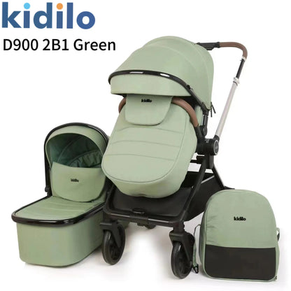 Kidilo Baby Stroller Multiple Luxury Travel Folding Wagon Baby Stroller 2 in 1 with Car Seat Set for Babies Wholesale D900 2B1