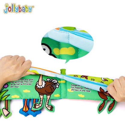 Jollybaby European Sale Online 3D Stuffed Cartoon Learning Animal Baby Tummy Time Cloth Book