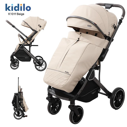 0-3 Years Foldable Baby Stroller: Lightweight Non-Toxic Travel Stroller with Adjustable Handle for Toddlers Family Trips K101F