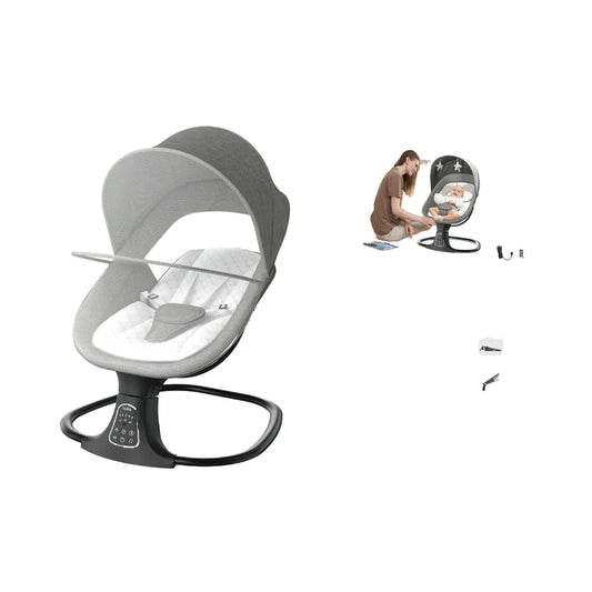 6-36 Months Baby Electric Swing Rocking Chair Foldable Non-Toxic Chair with Bouncer Function for Toddler Sleep Indoor SG415