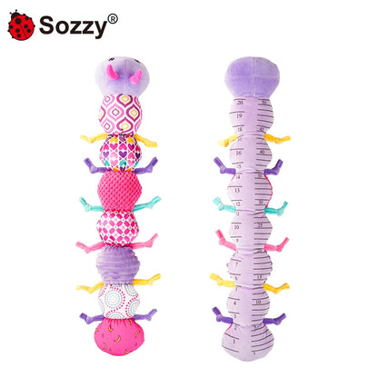 Sozzy High Quality Chameleon Caterpillar Soothing Soft Plush Rattles Tummy Time Toys Sensory Music Stuffed Animal Toy for Infant